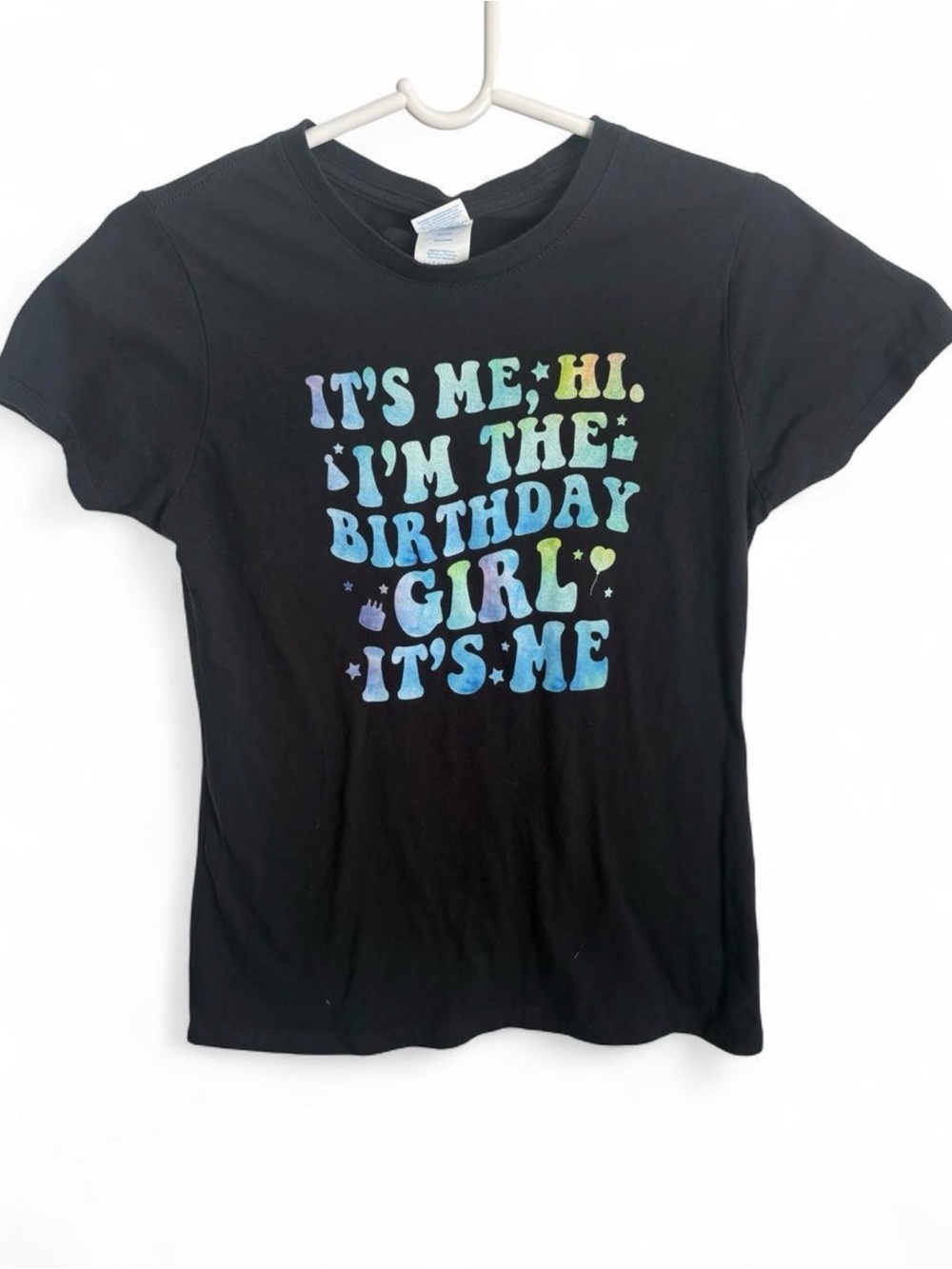 Birthday Graphic Short Sleeve Tee - Black with Multicolor Print